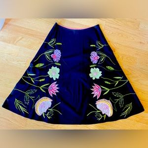 BASIL & MAUDE Anthropologie beaded sequin skirt SIZE 8